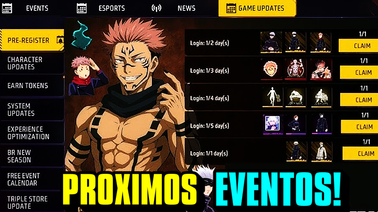 Nuevos eventos Free Fire 2026